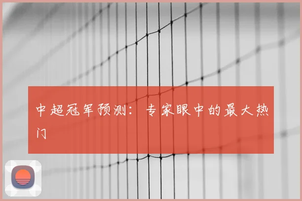 中超冠军预测:专家眼中的最大热门